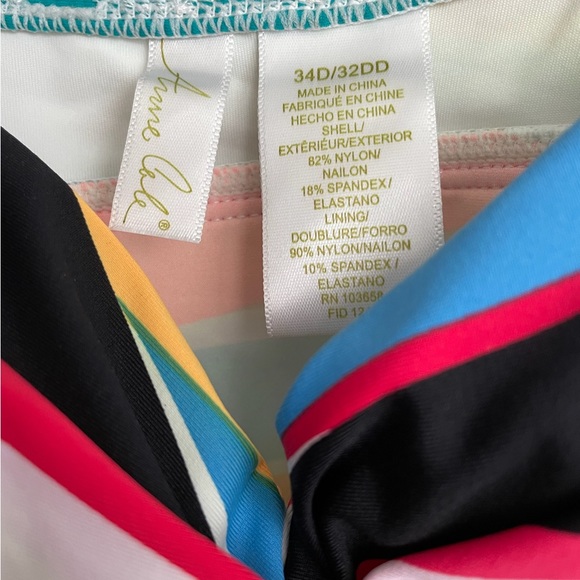 Anne Cole Multi Color Tankini with Blue Bikini Bottoms NWOT Size 34D/32DD - Picture 7 of 10